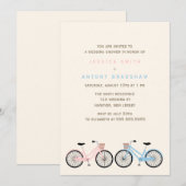 Invitation Va à vélo le sien et le sien Fête de la mariée (Devant / Derrière)