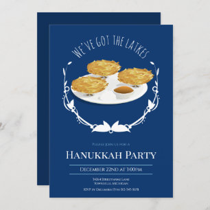 Invitation Vacances blanches bleues de sourire de Latkes de