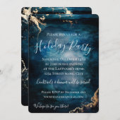 Invitation Vacances Blue & Gold (Devant / Derrière)