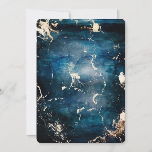 Invitation Vacances Blue & Gold (Dos)