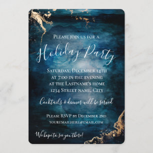 Invitation Vacances Blue & Gold