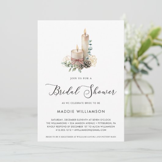 Invitation Vacances Champagne et Eucalyptus Fête des mariées (Debout devant)