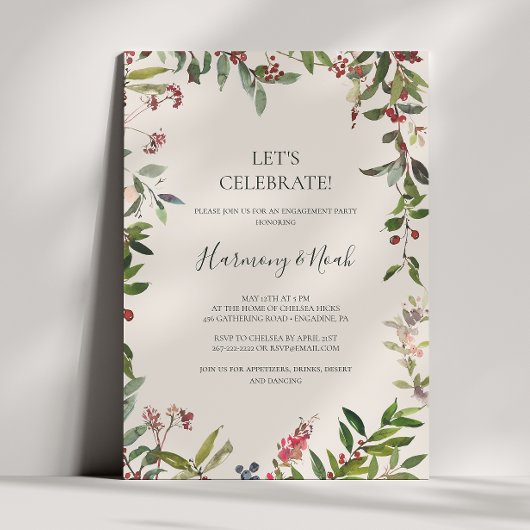 Invitation Vacances Chic Botanique | Champagne Célébrons