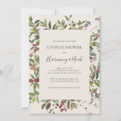 Invitation Vacances Chic Botanique | Douche Couples Champagne (Devant)