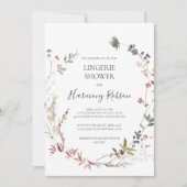 Invitation Vacances Chic Botanique | Douche Lingerie Blanche (Devant)