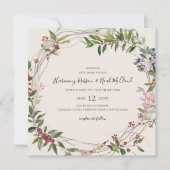 Invitation Vacances Chic Botanique | Mariage Carré Champagne (Devant)