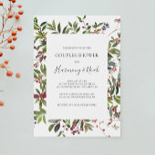 Invitation Vacances Chic Botanique | White Couples Douche Inv