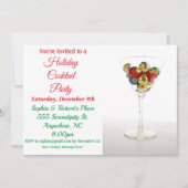 Invitation Vacances Cocktail fête Noël Ornament Martini (Devant)