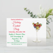 Invitation Vacances Cocktail fête Noël Ornament Martini (Debout devant)