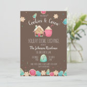 Invitation Vacances Cookie Swap Cookies et cacao Chocolat (Debout devant)