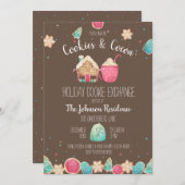 Invitation Vacances Cookie Swap Cookies et cacao Chocolat (Devant / Derrière)