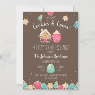 Invitation Vacances Cookie Swap Cookies et cacao Chocolat