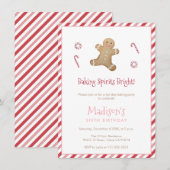 Invitation Vacances Cute Gingerbread Baking Anniversaire En (Devant / Derrière)