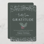 Invitation Vacances d'affaires vertes à l'épicéa d'argent mod (Devant / Derrière)