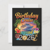 Invitation Vacances d'anniversaire en croisière (Dos)