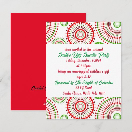 Invitation Vacances de fête de Sweater (Devant / Derrière)