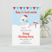 Invitation Vacances de Noël Bébé Virtuel c'est Covid à l'exté (Debout devant)