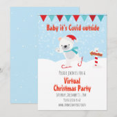Invitation Vacances de Noël Bébé Virtuel c'est Covid à l'exté (Devant / Derrière)
