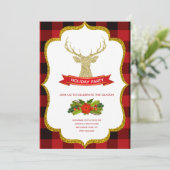 Invitation Vacances de Noël de renne de parties scintillantes (Debout devant)