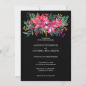 Invitation Vacances de Noël d'hiver Aquarelle Poinsettia (Devant)