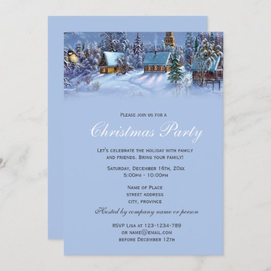 Invitation Vacances de Noël élégantes et classiques (Devant / Derrière)