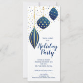 Invitation Vacances de Noël en or bleu (Devant)