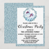 Invitation Vacances de Noël Fête d'hiver Parties scintillant (Devant / Derrière)