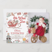 Invitation Vacances de Noël hiver Super Anniversaire Photo (Devant)