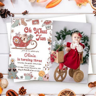 Invitation Vacances de Noël hiver Super Anniversaire Photo