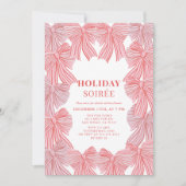 Invitation Vacances de Noël Red & Pink Bows (Devant)