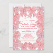 Invitation Vacances de Noël Red & Pink Bows (Devant)