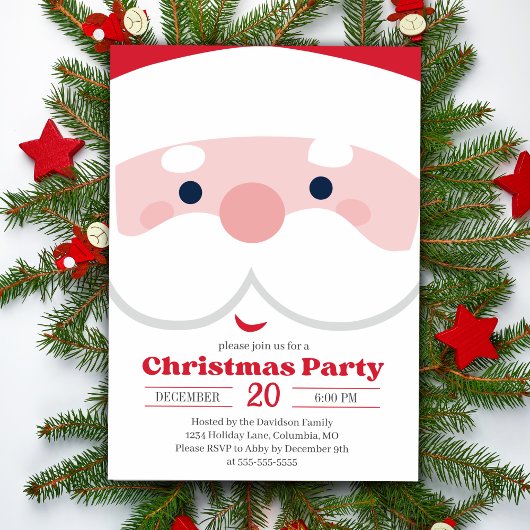 Invitation Vacances de Noël tout simplement mignonnes Père No