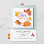 Invitation Vacances de Thanksgiving Feuilles de Maple d'autom (Devant / Derrière)