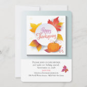 Invitation Vacances de Thanksgiving Feuilles de Maple d'autom (Devant)