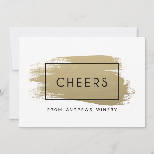 Invitation Vacances d'entreprise peintes en or (Devant)