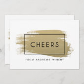 Invitation Vacances d'entreprise peintes en or (Devant / Derrière)