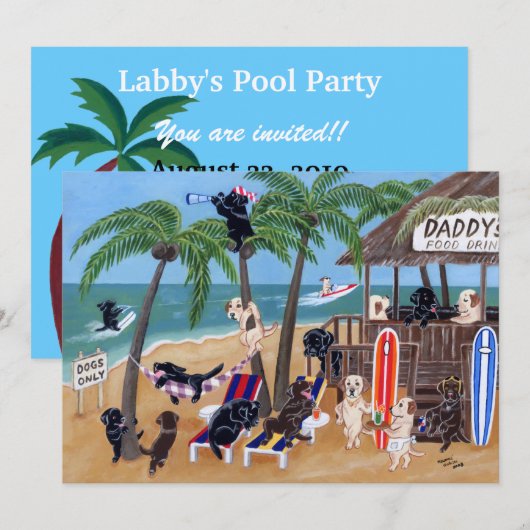Invitation Vacances d'été d'île Labradors (Devant / Derrière)