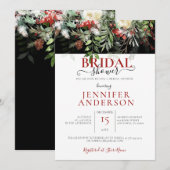 Invitation Vacances d'hiver Aquarelle Floral Disposition Douc (Devant / Derrière)