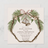 Invitation Vacances d'hiver | Baby shower Boho (Devant / Derrière)