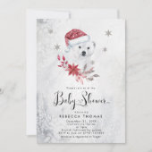Invitation vacances d'hiver baby shower de l'ours polaire (Devant)