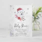 Invitation vacances d'hiver baby shower de l'ours polaire (Debout devant)