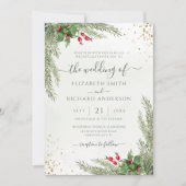 Invitation Vacances d'hiver Botanical Greenery Mariage (Devant)