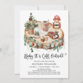 Invitation Vacances D'Hiver Cosy Son Baby shower Froid Extéri (Devant)