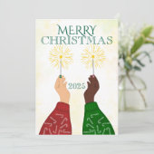 Invitation Vacances d'hiver Deux Mains Noël Ensemble (Debout devant)