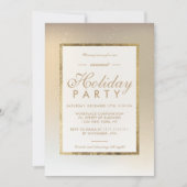 Invitation Vacances d'hiver en métal doré (Devant)