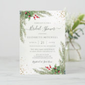 Invitation Vacances d'hiver Fête des mariées de verdure botan (Debout devant)