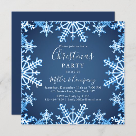 Invitation Vacances d'hiver Moderne entreprise Noël (Devant / Derrière)