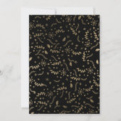Invitation Vacances d'hiver noir Floral Gold (Dos)