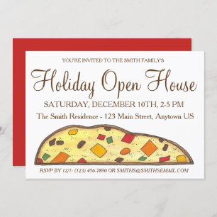 Invitation Vacances d'hiver Open House Christmas Biscotti