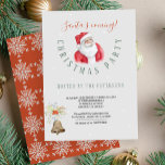 Invitation Vacances d'hiver | Père Noël Christmas Party Moder<br><div class="desc">Fêtes d'hiver rouge et gris invitation Noël dans le style typographique moderne avec une cascade tête de Père Noël, une cloche à anneau, des baies sèches, et des flocons de neige stylisés motif au verso. Personnalisez-le avec vos détails ! Convient pour les fêtes d'hiver saisonnières - maison ouverte / échange...</div>